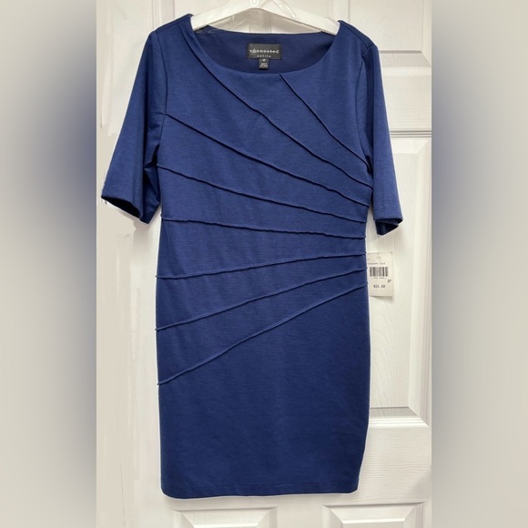 Connected Career Pleated Dress, 8P, Professional Flattering Style Stretch - Picture 1 of 7
